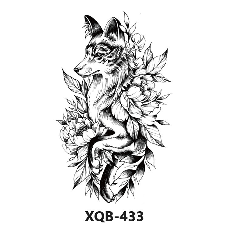 Elegant Wolf with Flowers XQB-433