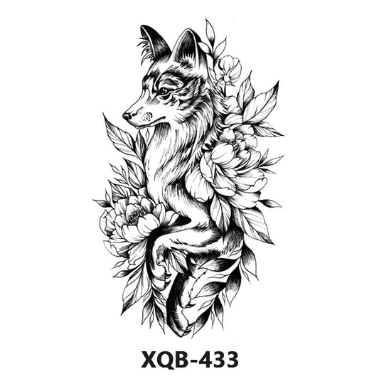 Elegant Wolf with Flowers XQB-433